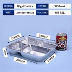 Compartiment Divisé en aluminium boîte à lunch résistant aux températures élevées