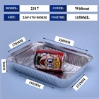 1150 ml boîte à lunch en papier d'aluminium 230 mm*170 mm*50 mm Sanitaire sans pollution
