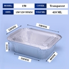 Fabricant Container de boîte de déjeuner en papier d'aluminium jetable de qualité alimentaire personnalisé avec couvercle 410ml 150*120*55mm