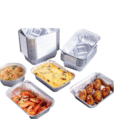 Emballages alimentaires jetables recyclables personnalisés Contenants en aluminium Vaisselle en papier d'aluminium