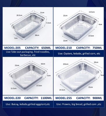 Boîte à lunch personnalisée en papier d'aluminium avec couvercle en aluminium, compatible micro-ondes