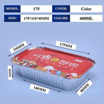 Boîte à lunch en papier d'aluminium de qualité alimentaire avec 3 options de couvercle