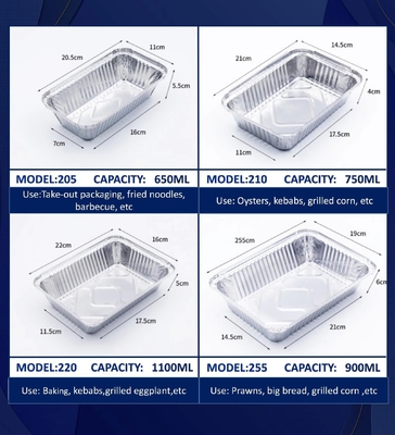 Barquette en aluminium 30g, 145x45mm, rectangulaire, jetable