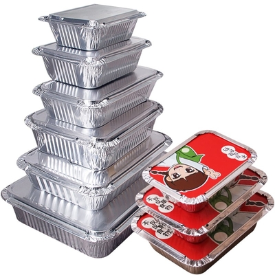 1150 ml boîte à lunch en papier d'aluminium 230 mm*170 mm*50 mm Sanitaire sans pollution